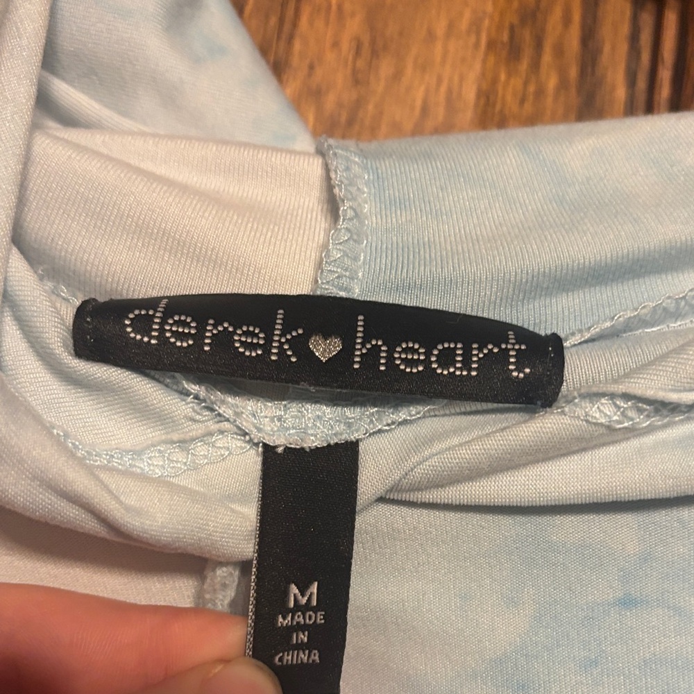 Derek Heart Light Blue Tie-Dye Hoodie - Picture 2 of 6